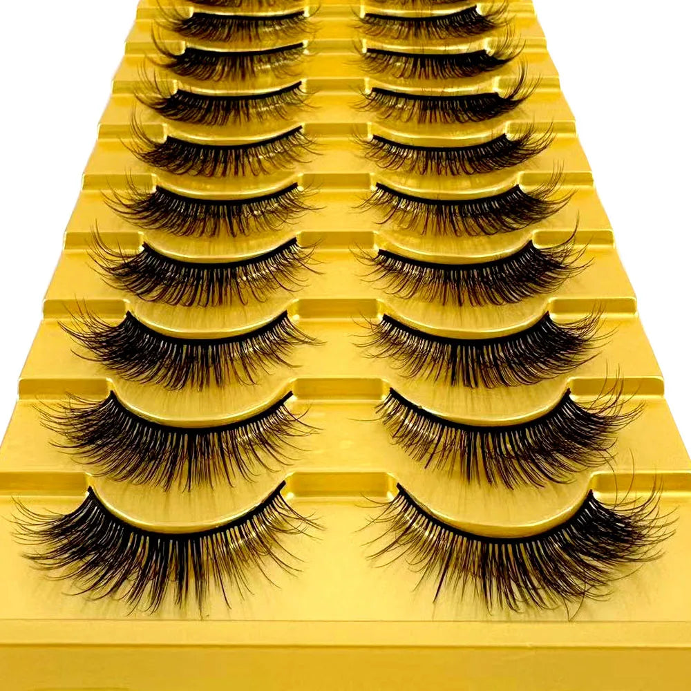 38 Styles 10 Pairs 3D Mink False Eyelashes – Natural Short & Long Fake Lashes Makeup Extension Kit
