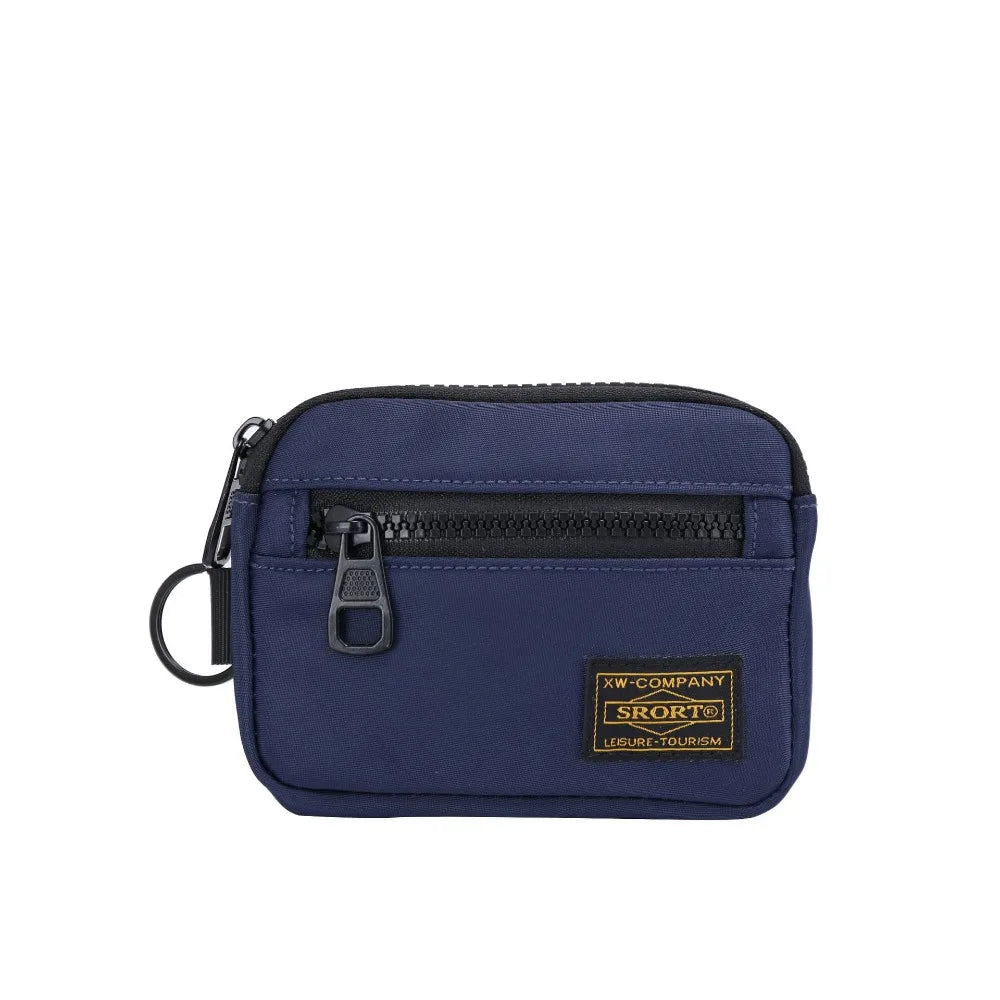 Casual Men's Canvas Coin Purse – Retro Zipper Wallet & Key Holder Small Money Bag for Youth