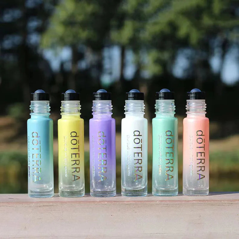 6pcs 10ml Glass Roller Bottles – Leakproof Empty Essential Oil Bottles with Stainless Steel Balls