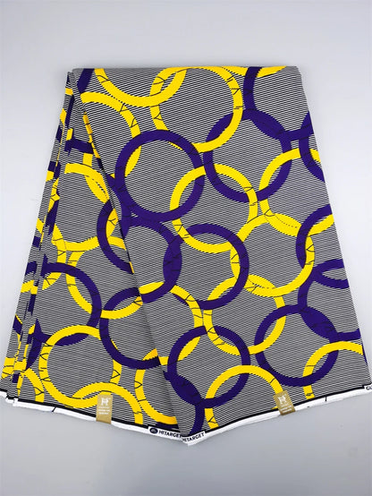 Guaranteed Original African Wax Fabric - 100% Cotton Real Ankara Print 6 Yards for Wedding Dresses & Sewing