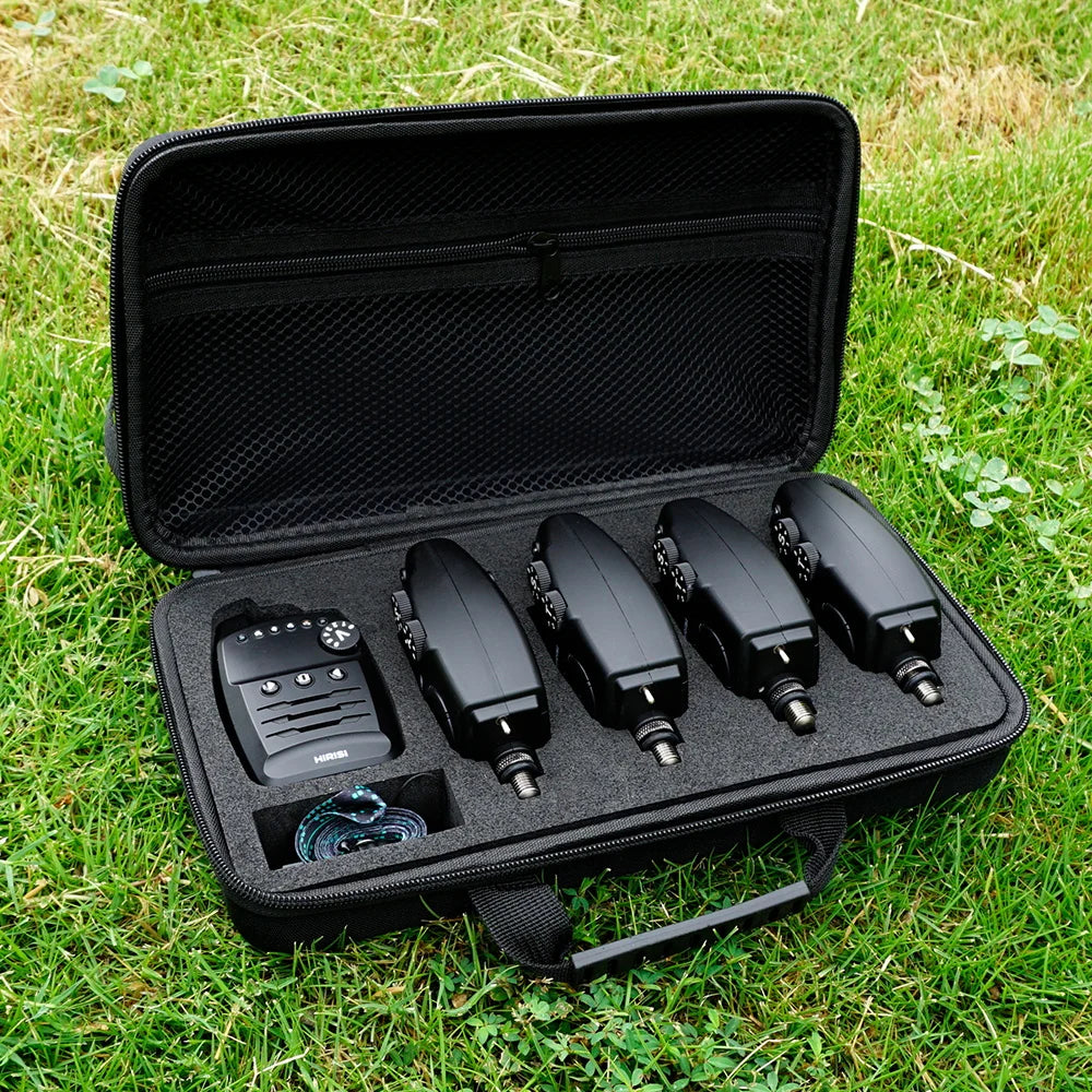 Hirisi S4 Carp Fishing Alarm Set - Anti-Theft Bite Indicators 1+4 Tackle System for Carp Angling