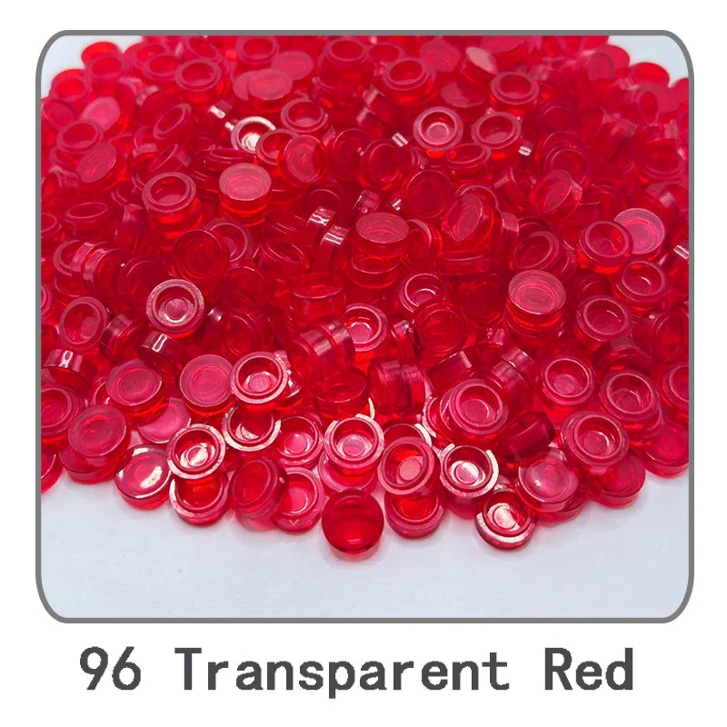 1000Pcs 1x1 Round Building Blocks Set - 52 Color DIY Creative Educational Bricks Compatible with 98138 Toy Kits for Kids