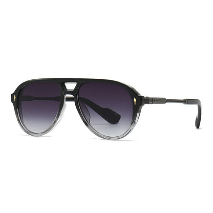 Men’s Aviator Sunglasses – Retro Double Bridge Square Frame, European & American Style, Wholesale