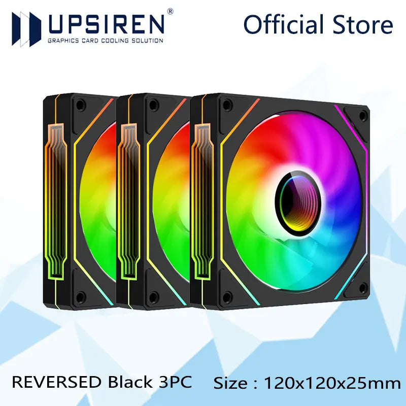 UPSIREN UF-1 PRISM 4 PRO 12cm ARGB Computer Chassis Fan – Quiet 4 Pin PWM Cooling Fan, 45.2CFM Air Volume (600-1500RPM)