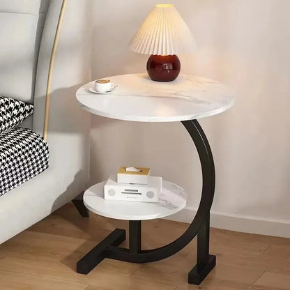 Modern Small Side Table - Compact Bedside Nightstand & Coffee Table for Bedroom, Living Room, Sofa & Balcony