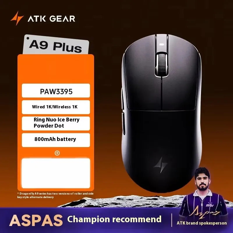 ATK DragonFly A9 Air Ultimate Wireless Gaming Mouse - 42000DPI PAW3950 Sensor 8KHz RGB Ergonomic Mouse for PC Windows & MacOS