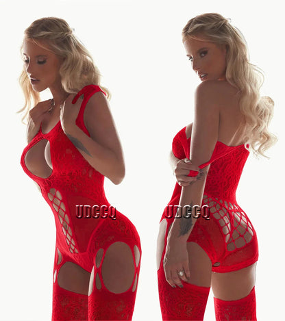 Sexy Sheer Babydoll Lingerie - Women's Plus Size Sleepwear Bodysuit Nightgown