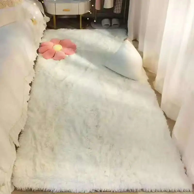 VIKAMA Tie-Dyed Fluffy Rug – Soft Plush Carpet for Living Room, Bedroom, Kids’ Playroom & Bedside