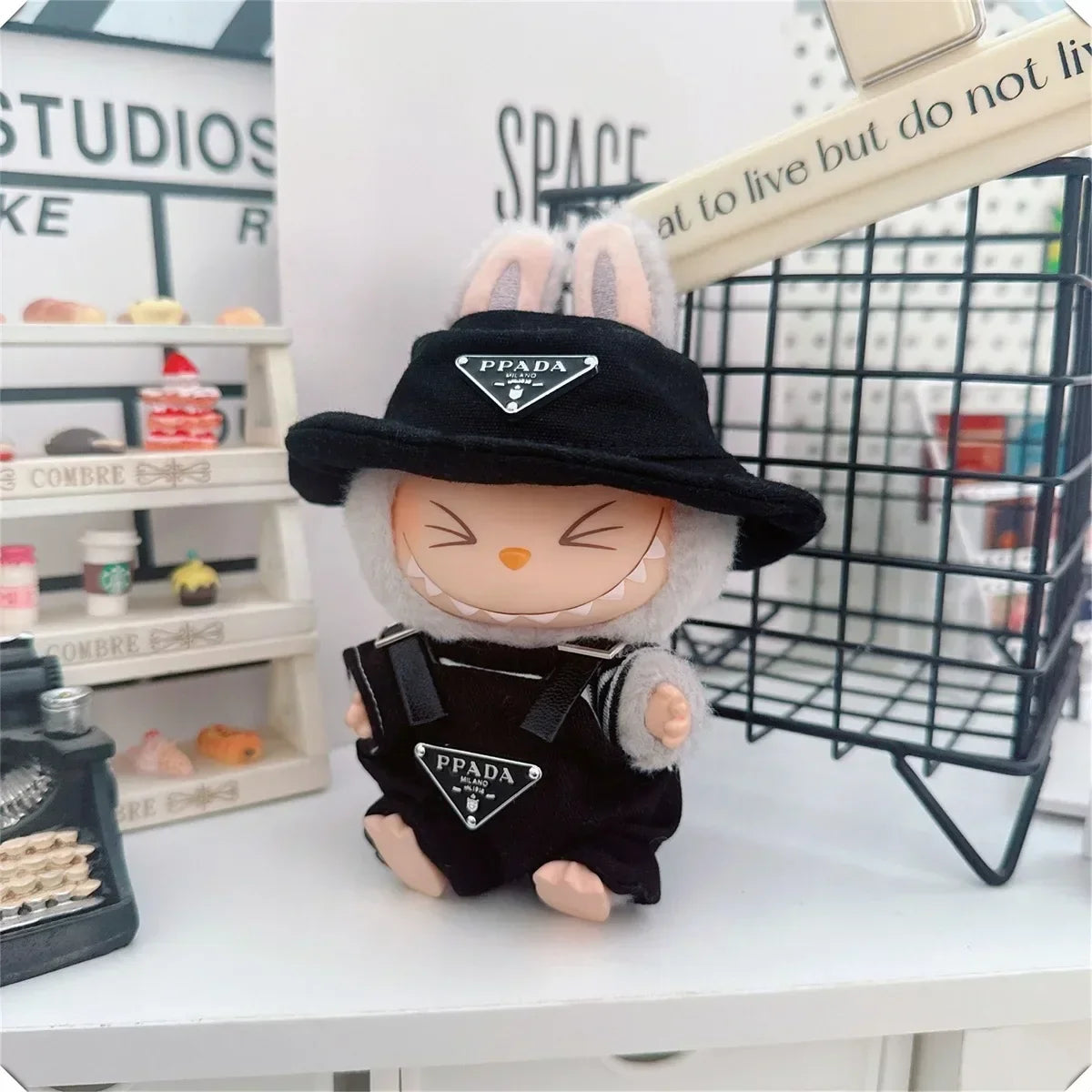 17cm Labubu Mini Doll Outfit Set - Hat, Clothes & Shoes for Labubu II Sitting Party Game Accessories
