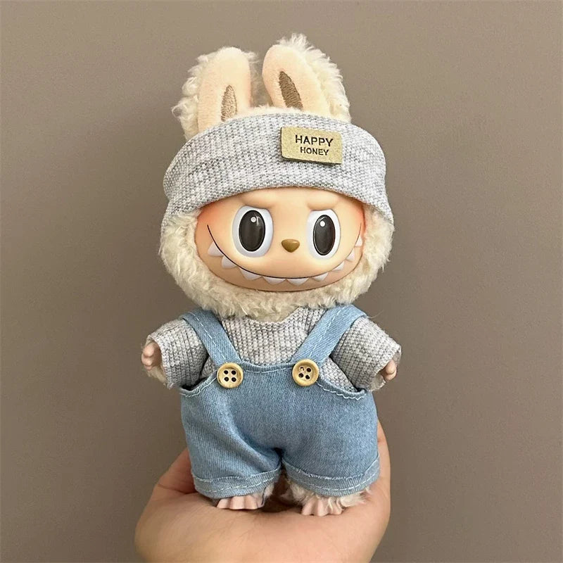 Labubu V1 V2 15/17cm Doll Clothing Set — Fashion Hoodie & Pants Korean Idol Style DIY Accessories Gift
