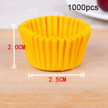 1000-Piece Mini Chocolate Paper Liners - Solid Color Cupcake, Muffin & Baking Cups