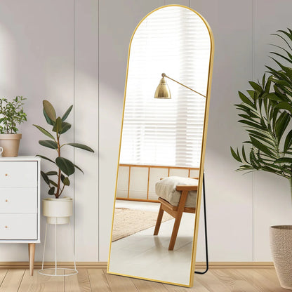Full Body Wall Mirror 59"x16" – Standing or Wall-Mounted with Aluminum Alloy Frame for Bathroom & Bedroom