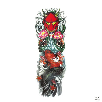 16 Designs Full Arm Temporary Tattoo Sleeves - Waterproof Body Art Stickers for Men & Women Fashion Style