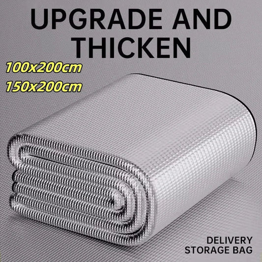 Double-Sided Aluminum Film Camping Mat - Waterproof Moisture-Proof Portable Picnic, Beach & Outdoor Tent Sleeping Pad