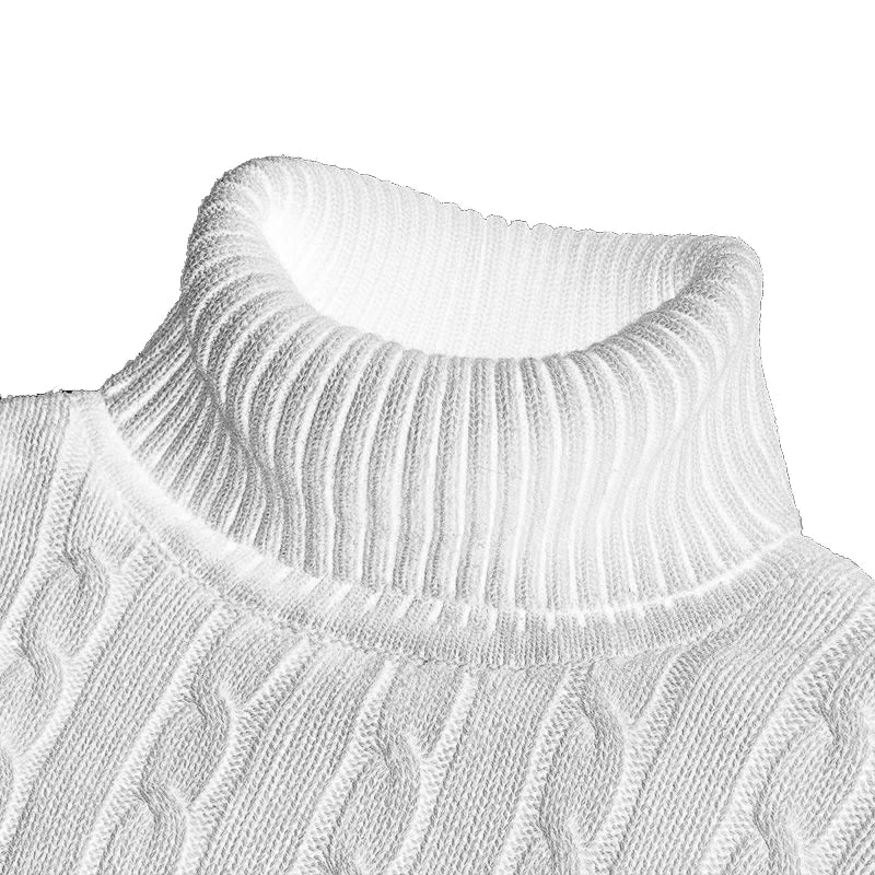 Men's Turtleneck Woolen Sweater - Casual Rollneck Knitted Warm Jumper Winter Pullover Top