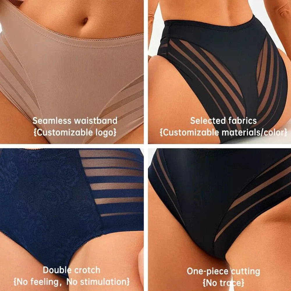 Women's Tummy Control Butt Lift Panties - Seamless Mesh Lower Belly Shapewear Briefs