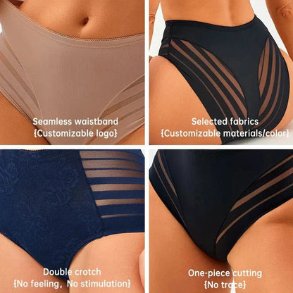 Women's Tummy Control Butt Lift Panties - Seamless Mesh Lower Belly Shapewear Briefs