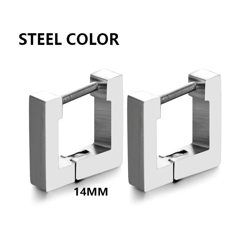 Stainless Steel Triangle Earrings - Unisex Punk Rock Geometric Push-Back Jewelry for Men & Women
