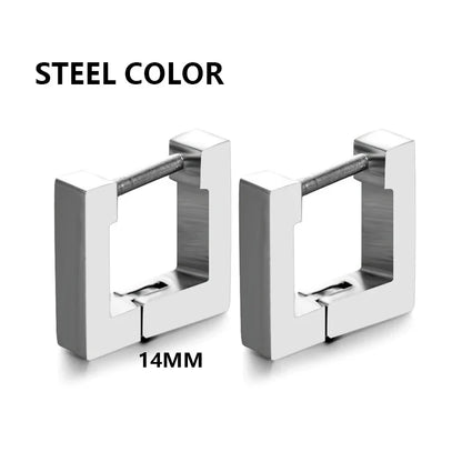 Stainless Steel Triangle Earrings - Unisex Punk Rock Geometric Push-Back Jewelry for Men & Women