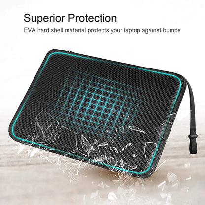 Shockproof Waterproof Laptop Sleeve Bag - EVA Protective Carrying Case with Straps for 13", 14" & 15.6" Laptops