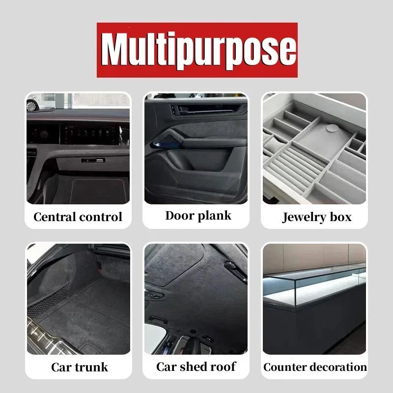Self-Adhesive Suede Leather Fabric Roll - 50x300cm Velvet Cloth for Car Interior Modification, Door Panels, DIY Craft & Upholstery Projects