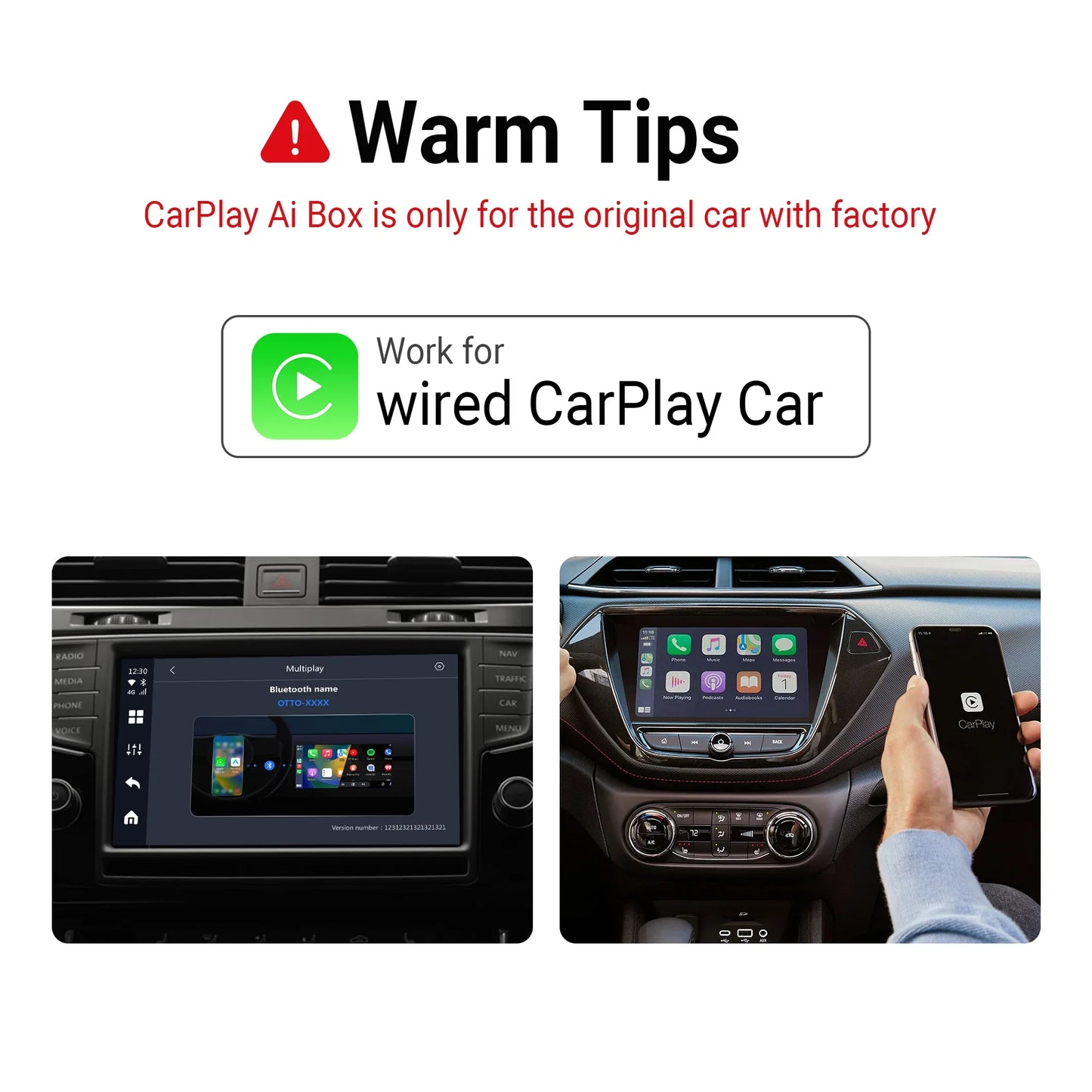 OTTOCAST P3 Android AI Box – Wireless CarPlay & Android Auto with HDMI Output, Built-in GPS, YouTube & Netflix for Car