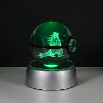 Pokemon Crystal Ball Night Light – Pikachu, Gengar, Eevee, Mewtwo & Lucario LED Pokeball, Kids Birthday Gift & Home Decor