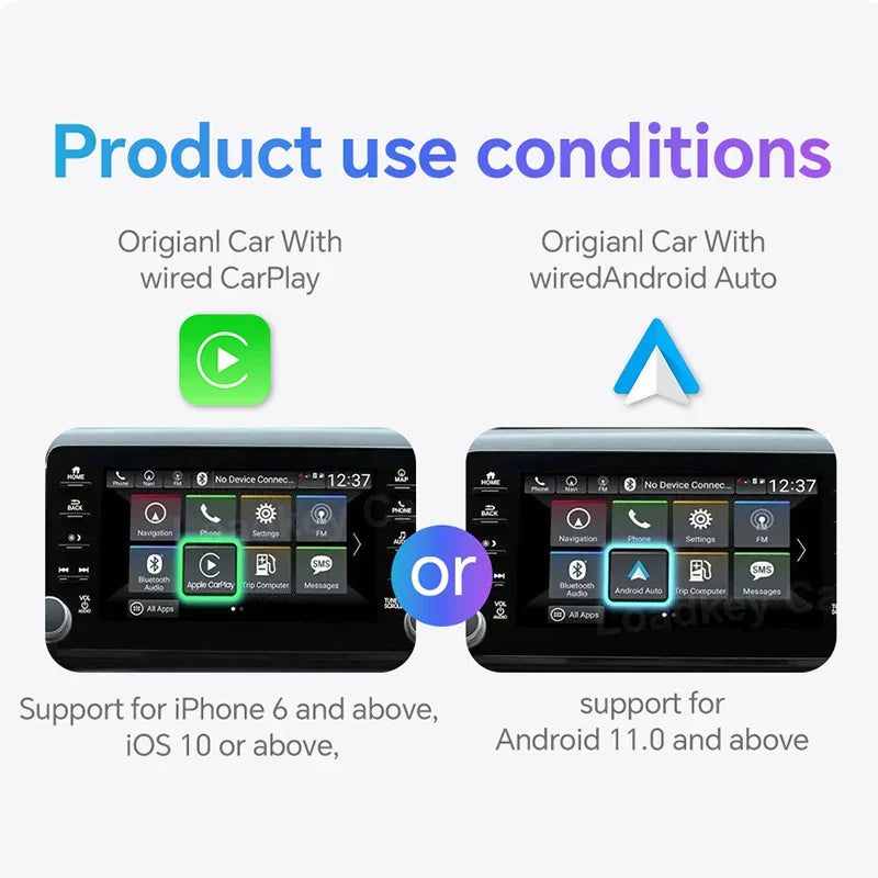 2-in-1 Wired to Wireless CarPlay & Android Auto Adapter – 5GHz WiFi Mini Dongle for 99% of Cars with Original Wired Systems