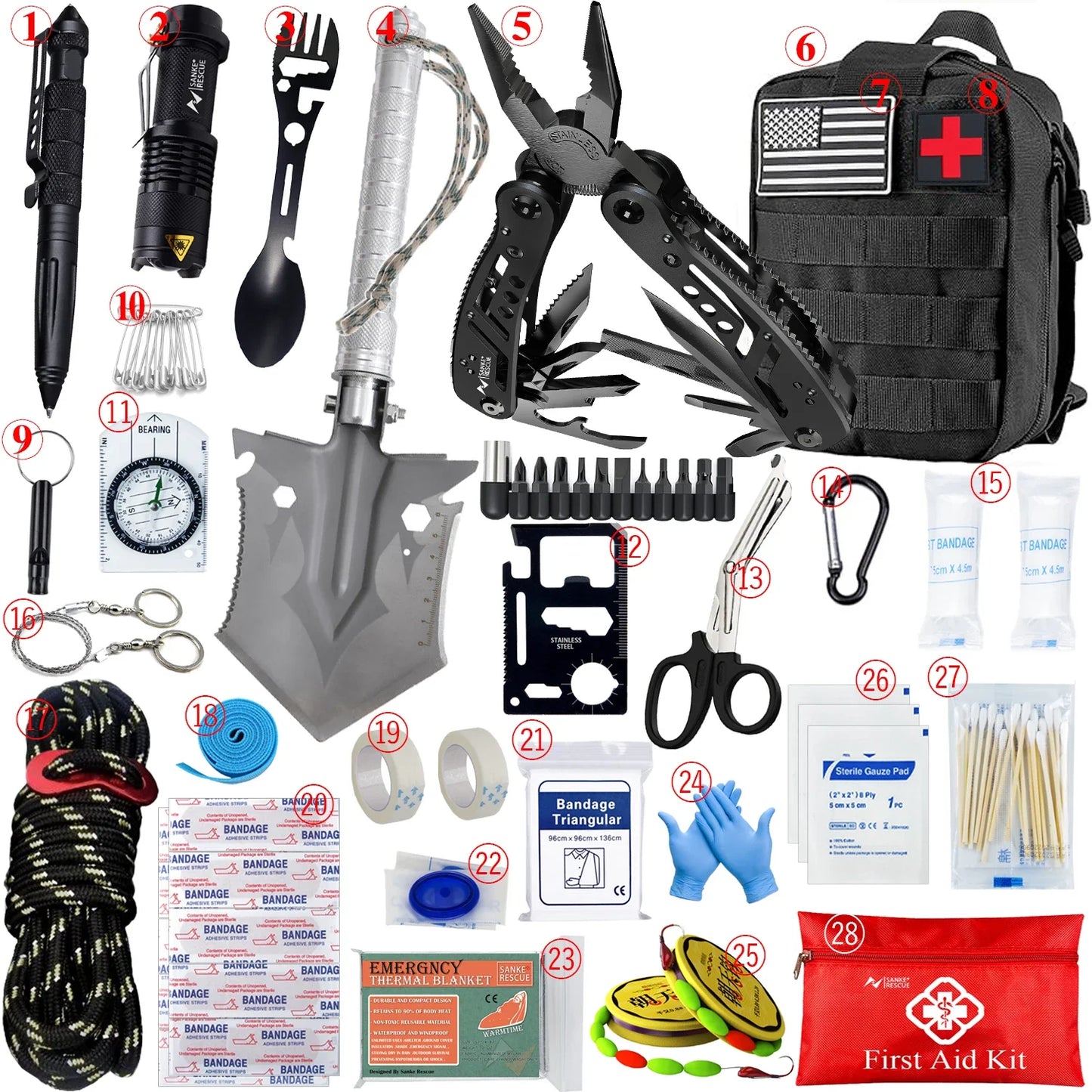 Car Survival First Aid Kit - MOLLE Outdoor Emergency Trauma Pack for Camping Hiking IFAK EDC Safety Essentials