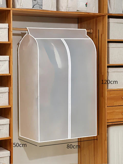 Transparent Clothing Dust Cover — Waterproof Hanging Garment Organizer for Dress & Wardrobe Storage