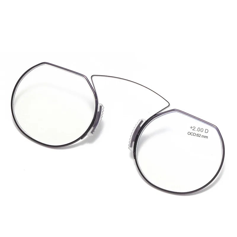 Clip-On Nose Reading Glasses – Anti-Blue Light Presbyopic Eyewear for Men & Women, 1.5 Magnification