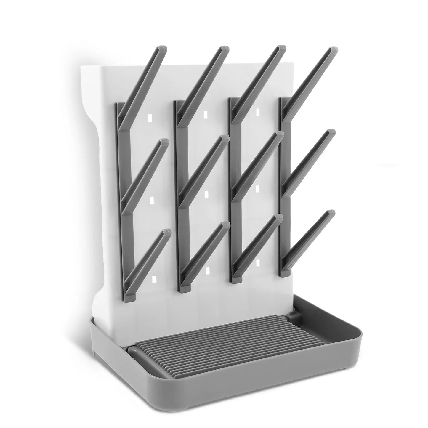 Baby Bottle Drying Rack - Space-Saving Countertop Holder with Detachable Tray Organizer