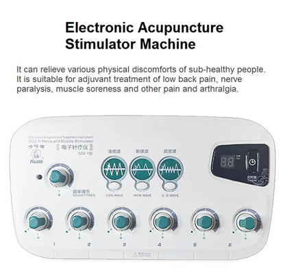 6-Channel Electric Hwato SDZ II Low-Frequency Electro Acupuncture Stimulator — Needle Treatment for Nerve & Muscle Therapy