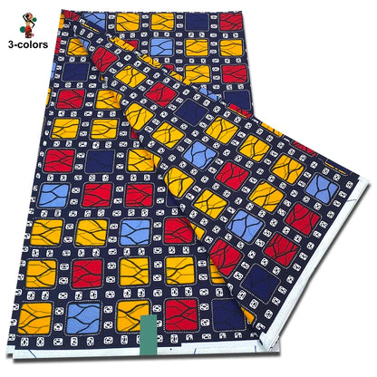 African Real Wax Print Fabric - 100% Cotton Soft Ankara Pagne Material for Dresses