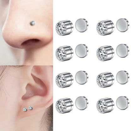 Magnetic Faux Nose Stud Set - 2 Piece No Piercing Punk Style Women’s Vintage Nose Jewelry