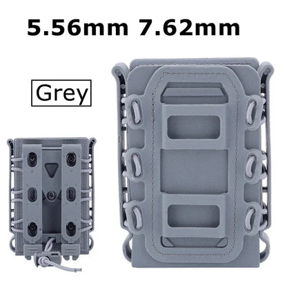 5.56mm & 7.62mm Tactical Fast Mag Pouch - MOLLE Belt Clip Soft Shell Rifle & 9mm Magazine Carrier