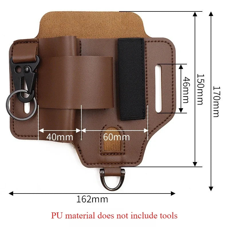 EDC Tactical Tool Holster - Outdoor Waist Storage Pouch for Flashlight, Knife & Wilderness Survival Gear