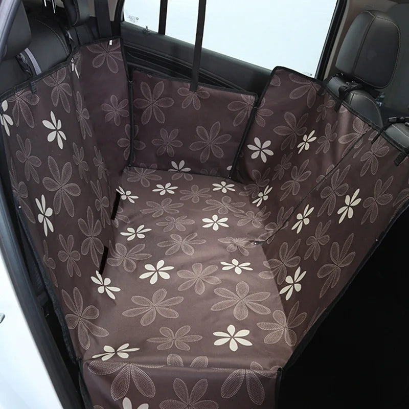 Waterproof Dog Car Seat Cover - Pet Travel Hammock Mat for Small, Medium & Large Dogs with Rear Seat Protection