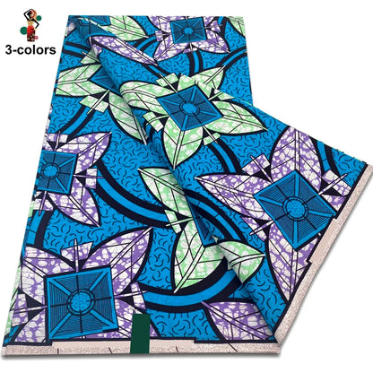 African Ankara Wax Fabric - 100% Cotton Soft Pink Pagne Fashion Print