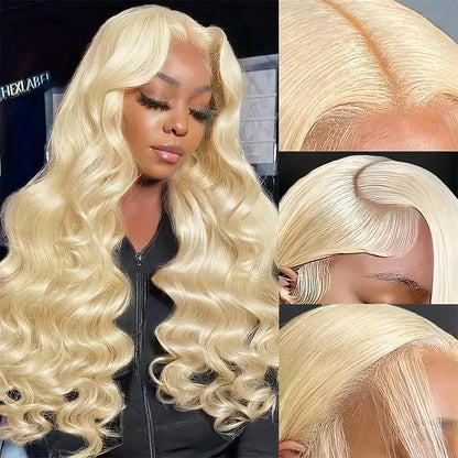 13x6 HD Lace Frontal Wig – 13x4 Transparent 613 Blonde Body Wave Human Hair Wig, 250 Density