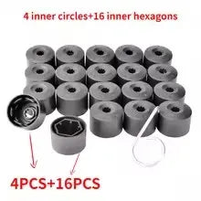 VW Wheel Bolt Caps - 20PCS Tire Screw Covers for Jetta, Golf, Polo & Tiguan Models