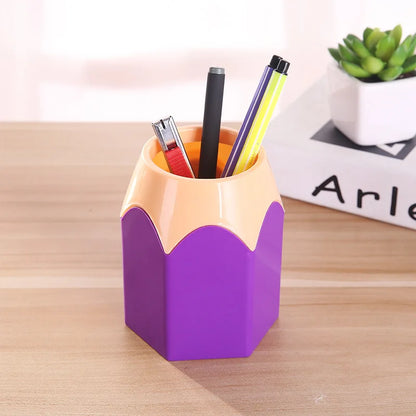 Cute Pencil Holder Desk Organizer - Large-Mouth Storage Box for Pens, Stationery & Makeup Brushes