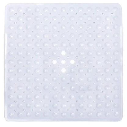 53×53cm Square PVC Shower Mat – Anti-Slip Bath Floor Pad with Suction Cups for Safety in Bathtub & Bathroom