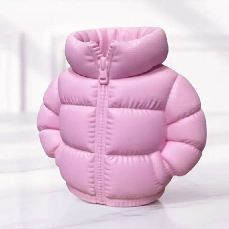 3D Puffer Jacket Pen Holder - Cute Creative Desk Organizer, Stand-Up Pen Pouch for Office & Home