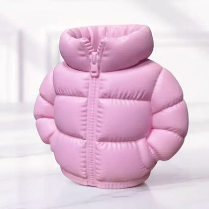 3D Puffer Jacket Pen Holder - Cute Creative Desk Organizer, Stand-Up Pen Pouch for Office & Home