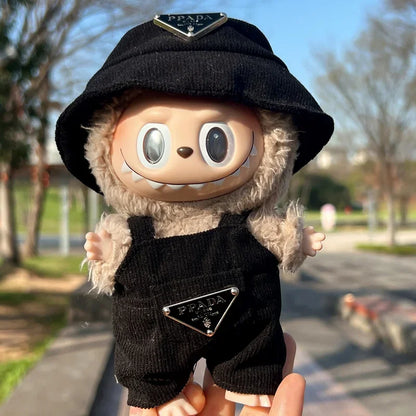 Corduroy Clothing Set for 17cm Labubu Doll – Outfit, Hat & Shoes DIY Accessories Gift