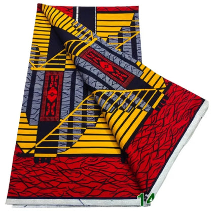 African Wax Print Fabric - High-Quality Cotton Ankara Gold Print Pagne for Wedding & Dress Sewing