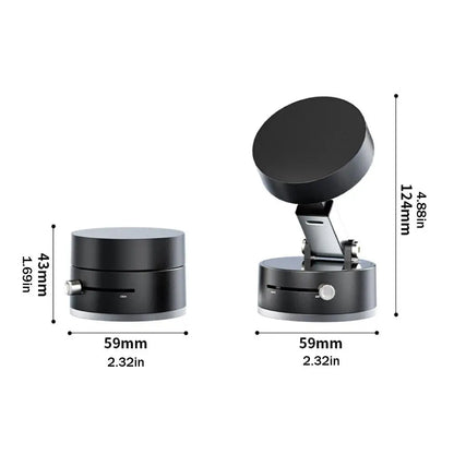 Vacuum Magnetic Suction Cup Stand | Double-Sided Swivel Holder for Mobile Phones | Universal Folding Phone Mount