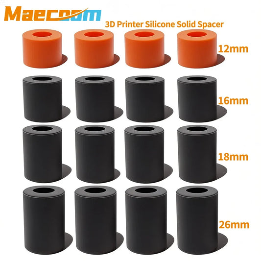 3D Printer Hot Bed Leveling Silicone Spacer Set – High Temperature Solid Column Parts Kit (3 Long + 1 Short) for CR-10/CR-10S/Ender-3 Repair & Upgrade Accessories