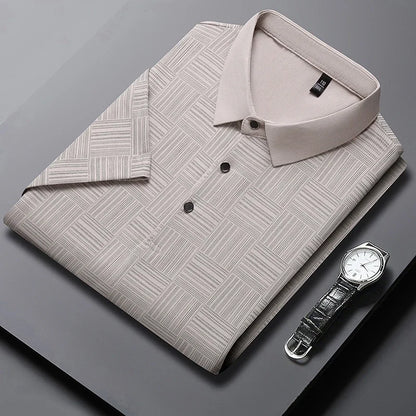 Men's Printed Business Casual Polo Shirt - 2026 Short Sleeve Breathable Fashion Top